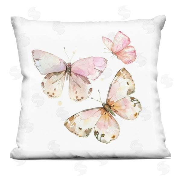 stupell industries Creative Studio | Soft Watercolor Butterfly Trio Printed Throw Pillow