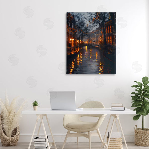 Stupell Industries Creative Studio | Street Lamp Canal View Wall Art