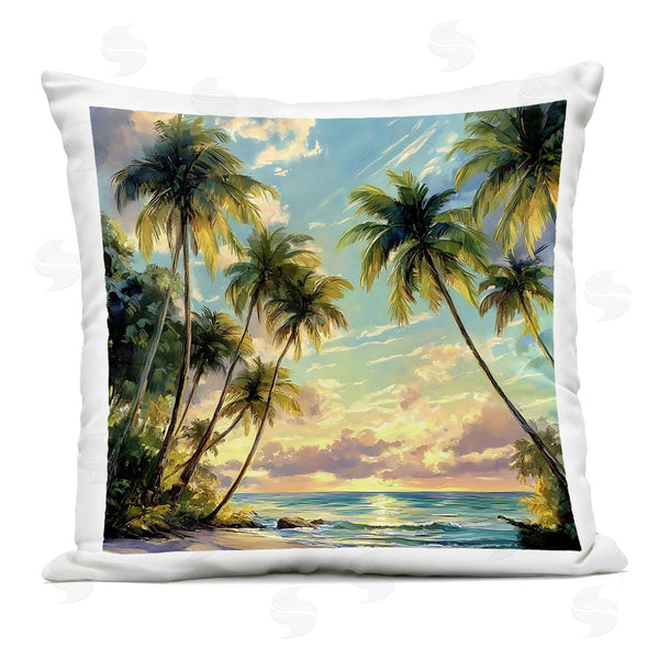 Stupell Industries Creative Studio | Sunset On The Beach Palms Printed Throw Pillow