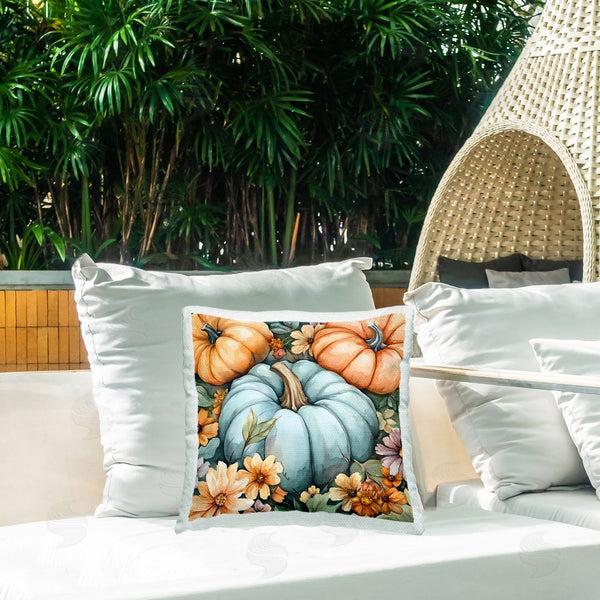 Stupell Industries Creative Studio | Three Pumpkins & Florals Printed Throw Pillow