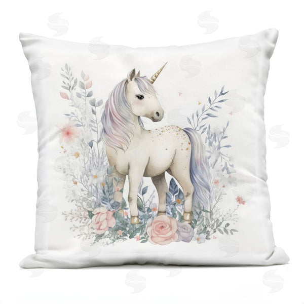 Stupell Industries Creative Studio | Unicorn In Delicate Floral Forest Throw Pillow