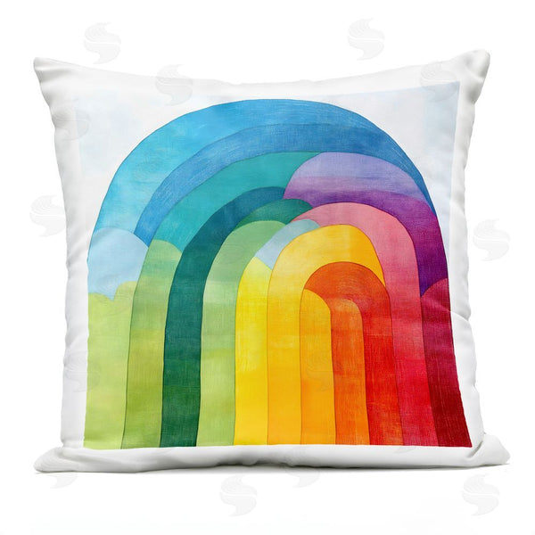 Stupell Industries Creative Studio | Vibrant Rainbow Arch Abstraction Throw Pillow