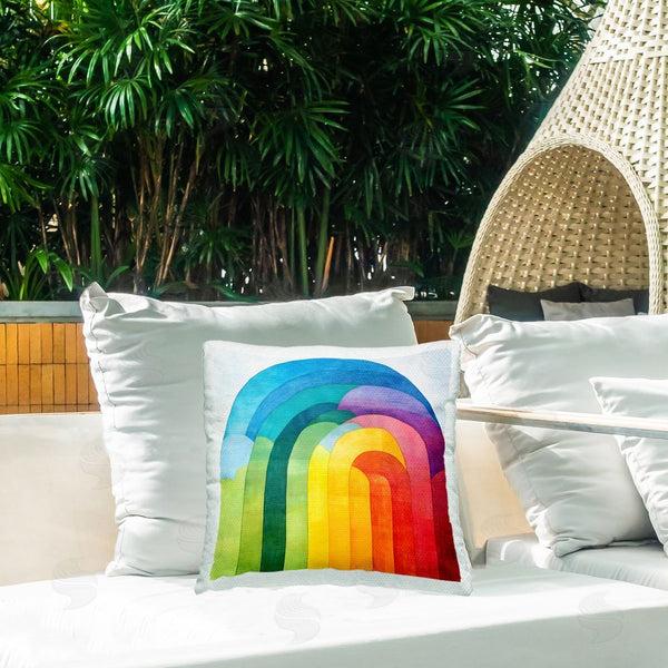 Stupell Industries Creative Studio | Vibrant Rainbow Arch Abstraction Throw Pillow