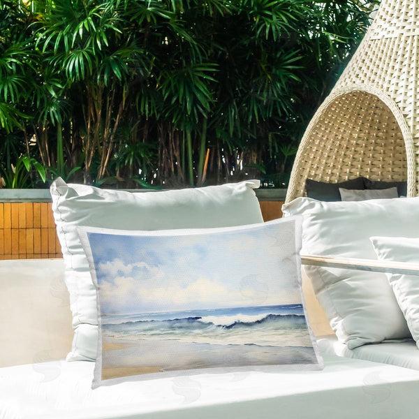 Stupell Industries Creative Studio | Watercolor Beach Serenity Printed Throw Pillow