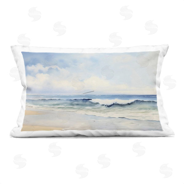 stupell industries Creative Studio | Watercolor Beach Serenity Printed Throw Pillow
