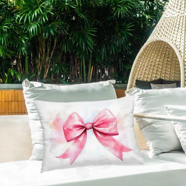 Stupell Industries Creative Studio | Watercolor Fade Pink Bow Printed Throw Pillow