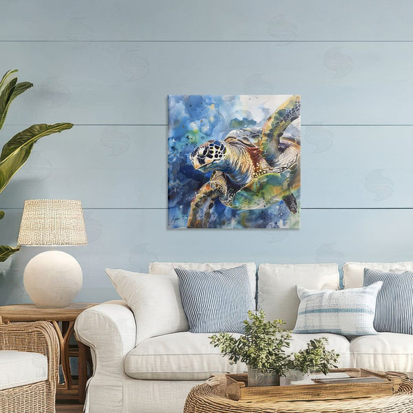 Stupell Industries Creative Studio | Watercolor Splatter Sea Turtle