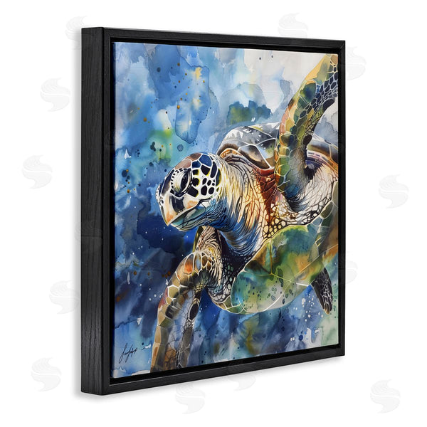 Stupell Industries Creative Studio | Watercolor Splatter Sea Turtle