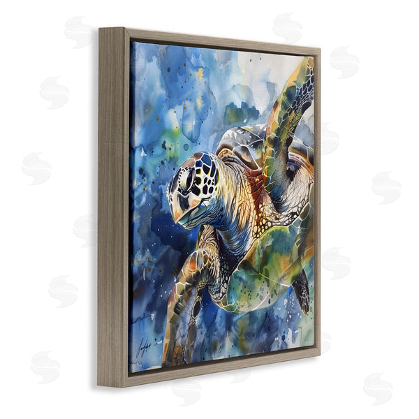 Stupell Industries Creative Studio | Watercolor Splatter Sea Turtle