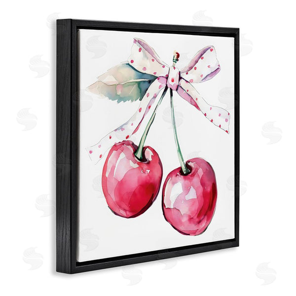 Stupell Industries Creative Studio | Whimsical Cherries With Dotted Ribbon Wall Art
