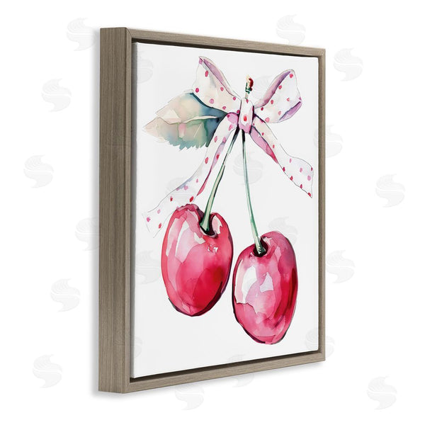 Stupell Industries Creative Studio | Whimsical Cherries With Dotted Ribbon Wall Art
