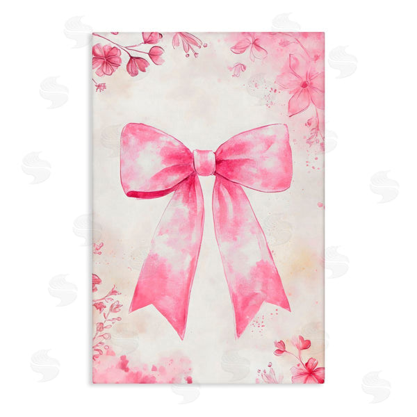 stupell industries Creative Studio | Whimsical Floral Bow Pink & Beige Wall Art