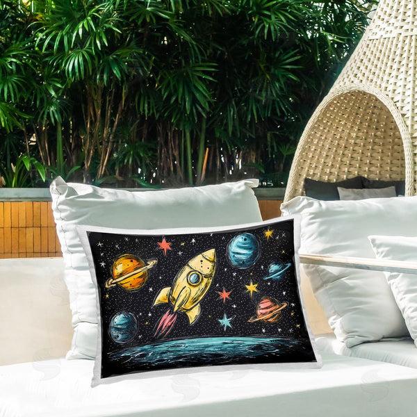 Stupell Industries Creative Studio | Whimsical Rocket & Planets Throw Pillow