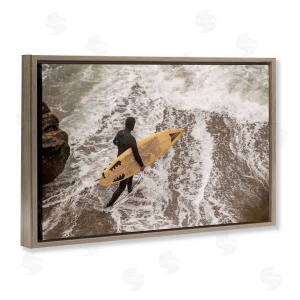 Stupell Industries Crystal Lynn Collins | Surfer Strolling Shore