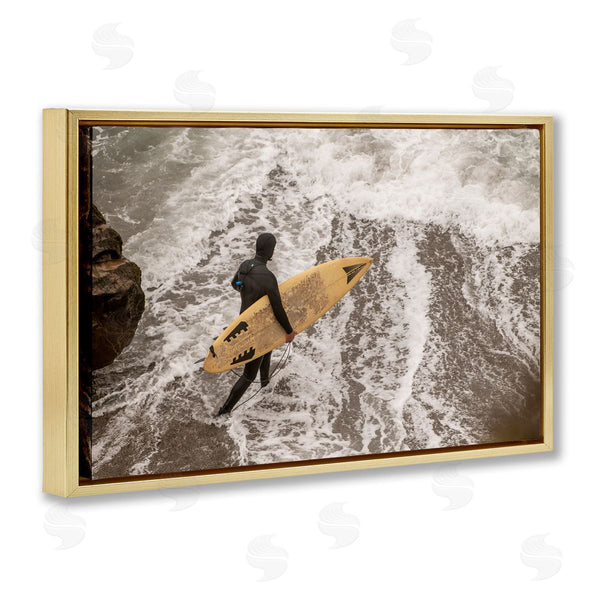 Stupell Industries Crystal Lynn Collins | Surfer Strolling Shore