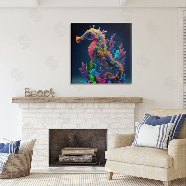 Stupell Industries CyberGeek Design | Abstract Seahorse Vivid Hues Wall Art
