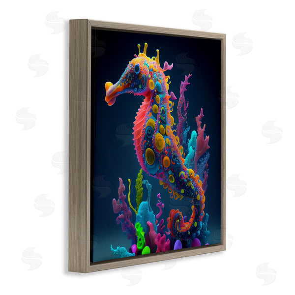 Stupell Industries CyberGeek Design | Abstract Seahorse Vivid Hues Wall Art