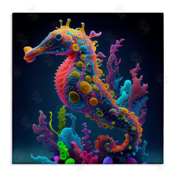 stupell industries CyberGeek Design | Abstract Seahorse Vivid Hues Wall Art