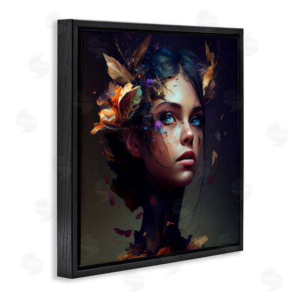 Stupell Industries CyberGeek Design | Girl With Flowers In Hair Portrait Wall Art