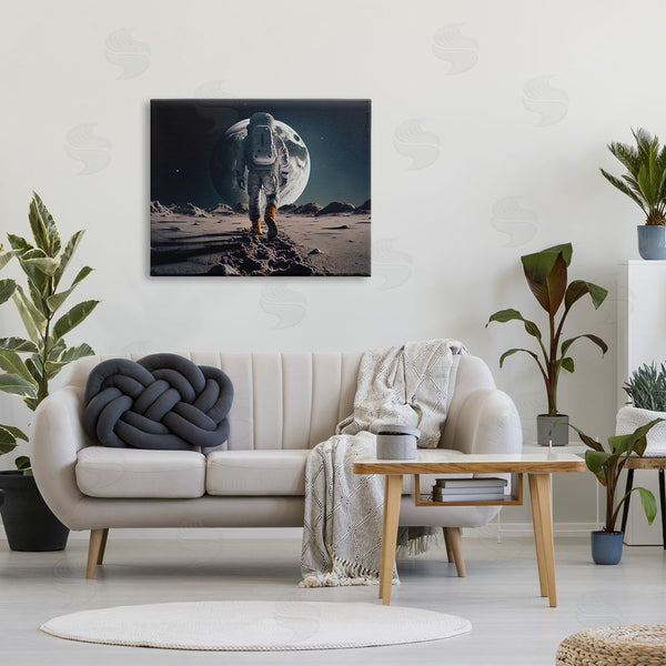 Stupell Industries CyberGeek Design | Man On Moon Outer Space Astronaut Wall Art