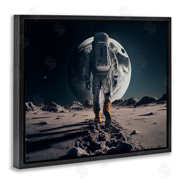 Stupell Industries CyberGeek Design | Man On Moon Outer Space Astronaut Wall Art
