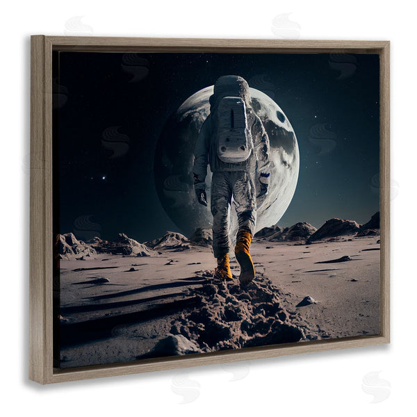 Stupell Industries CyberGeek Design | Man On Moon Outer Space Astronaut Wall Art