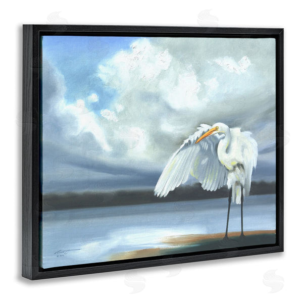 Stupell Industries D. Rust | Egret On Cloudy Beach Shore