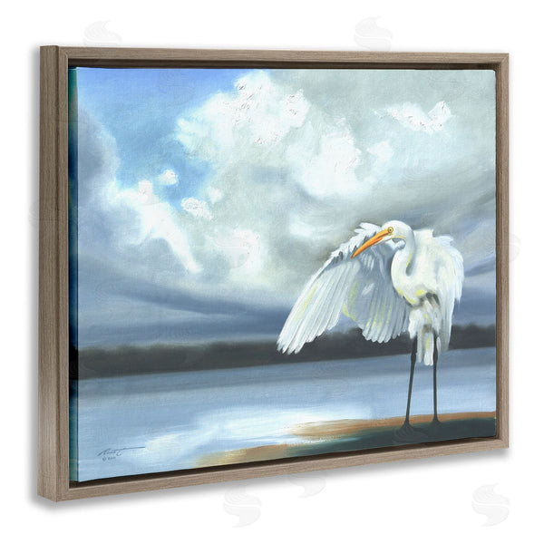 Stupell Industries D. Rust | Egret On Cloudy Beach Shore