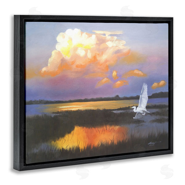 Stupell Industries D. Rust | Egret Over Cloudy Reflection
