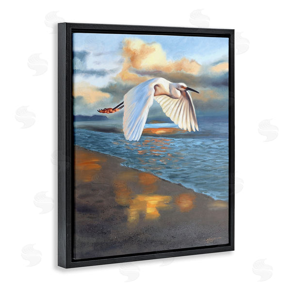 Stupell Industries D. Rust | Egret Wingspan Over Beach Wall Art