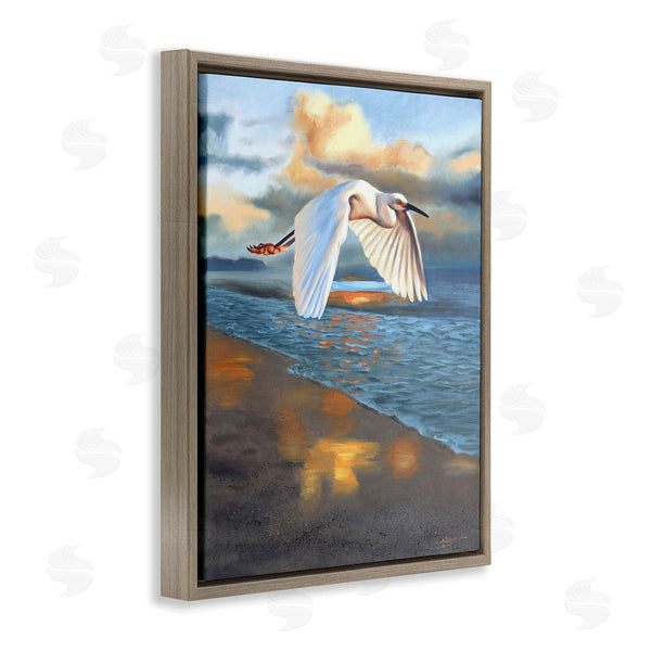 Stupell Industries D. Rust | Egret Wingspan Over Beach Wall Art