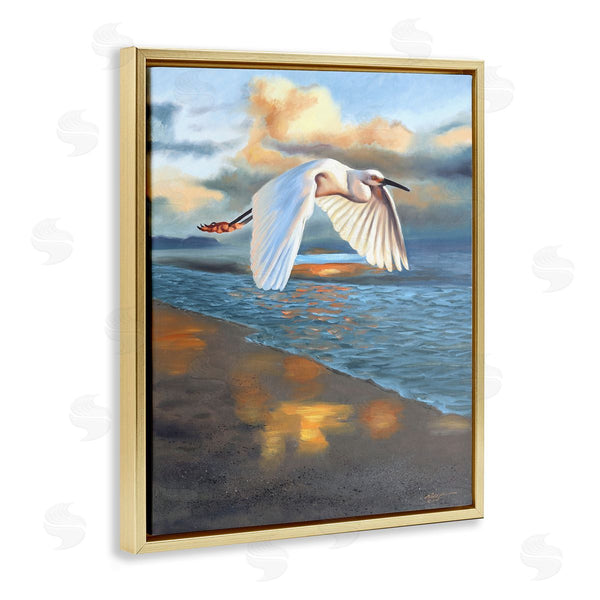 Stupell Industries D. Rust | Egret Wingspan Over Beach Wall Art