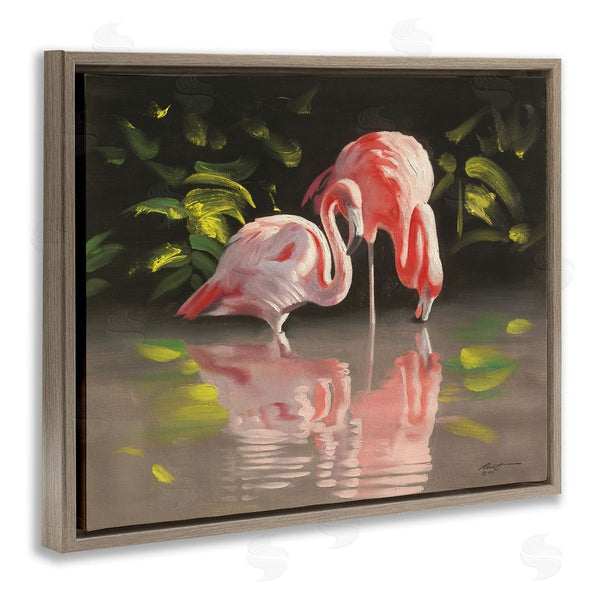 Stupell Industries D. Rust | Flamingos With Pond Reflection