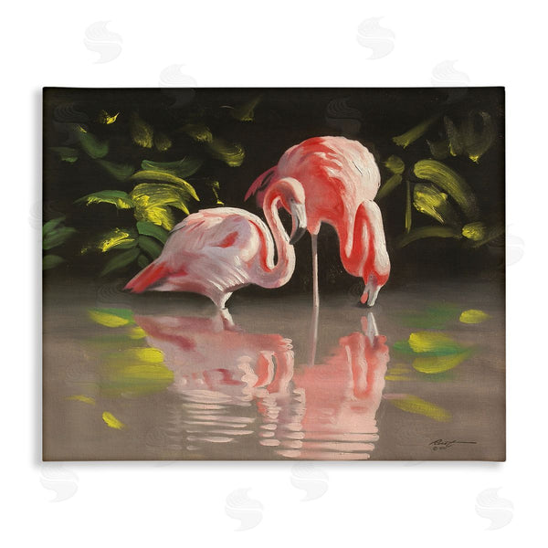 stupell industries D. Rust | Flamingos with Pond Reflection