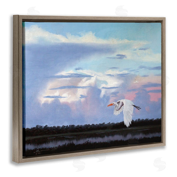 Stupell Industries D. Rust | Heron Flying Through Clouds