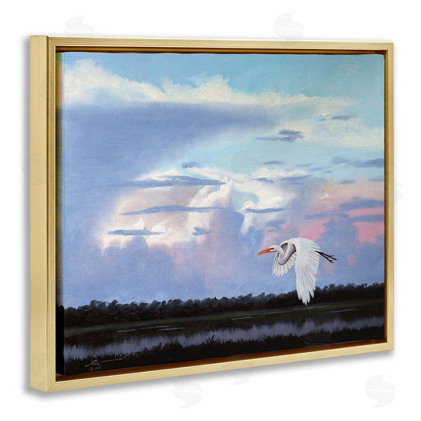Stupell Industries D. Rust | Heron Flying Through Clouds