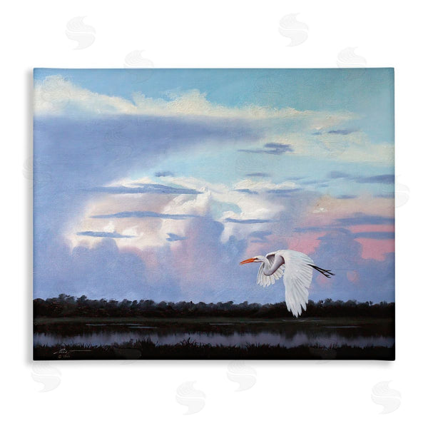 stupell industries D. Rust | Heron Flying Through Clouds