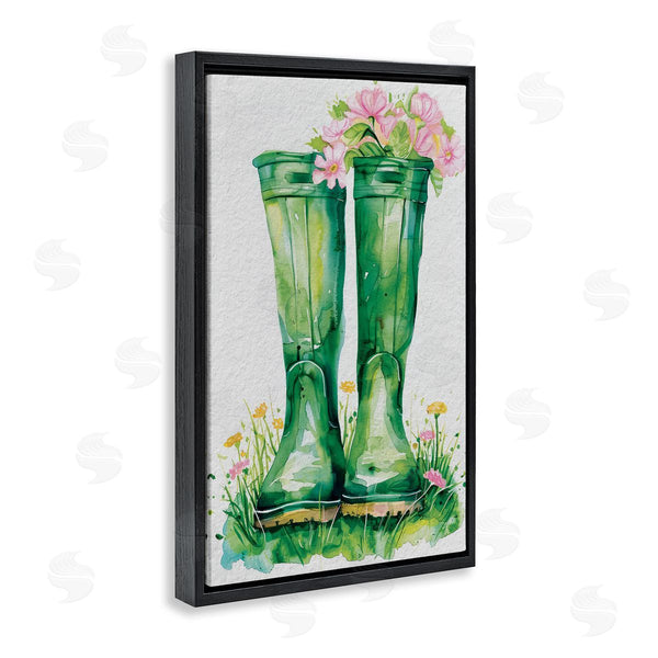 Stupell Industries Daisy A. | Spring Blooms Green Rainboots