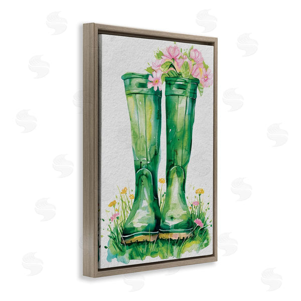 Stupell Industries Daisy A. | Spring Blooms Green Rainboots