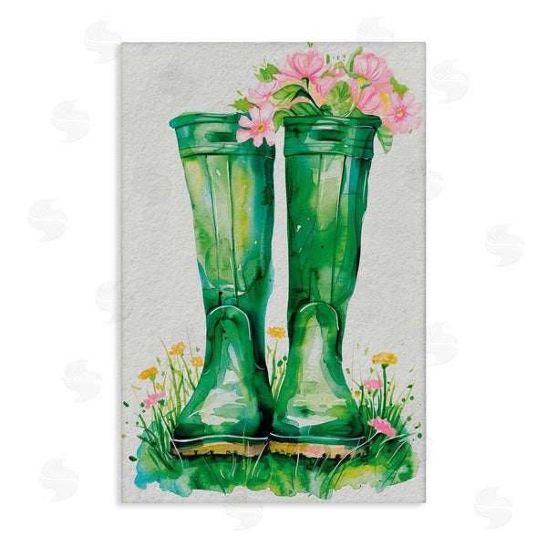 stupell industries Daisy A. | Spring Blooms Green Rainboots