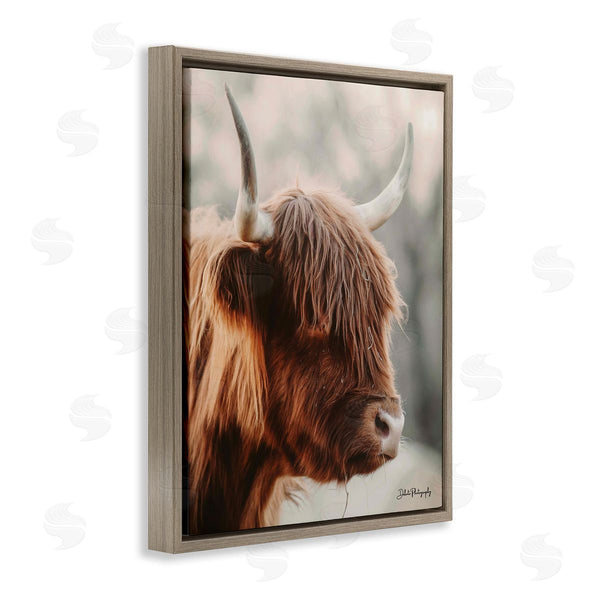 Stupell Industries Dakota Diener | Calm Highland Cow Cattle Portrait Horns Photography Wall Art