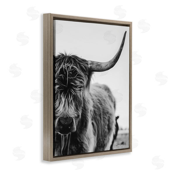 Stupell Industries Dakota Diener | Highland Cow Cattle Horn Close Up Serene Photography Wall Art