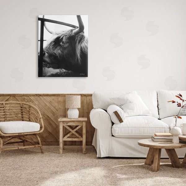 Stupell Industries Dakota Diener | Longhorn Cattle Feeding Portrait Wall Art