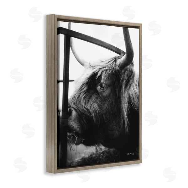 Stupell Industries Dakota Diener | Longhorn Cattle Feeding Portrait Wall Art