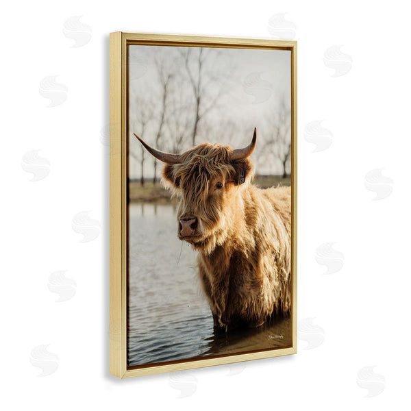 Stupell Industries Dakota Diener | Peering Cattle In Water