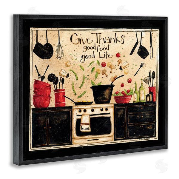 Stupell Industries Dan DiPaolo | Give Thanks Good Food Phrase Wall Art