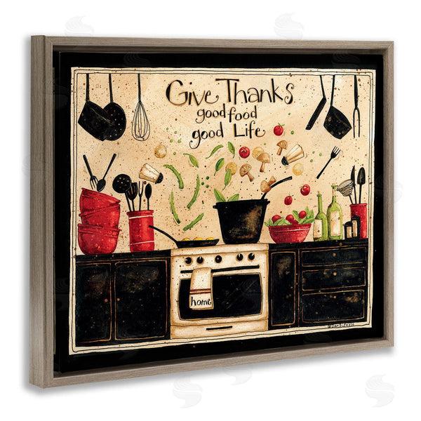 Stupell Industries Dan DiPaolo | Give Thanks Good Food Phrase Wall Art