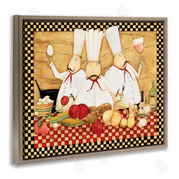Stupell Industries Dan DiPaolo | Vintage Chefs Checkered Kitchen Wall Art