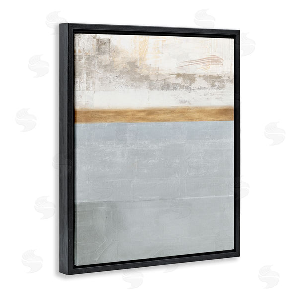 Stupell Industries Dan Meneely | Abstract Landscape Layered Blocks Grey Brown Off-White Wall Art