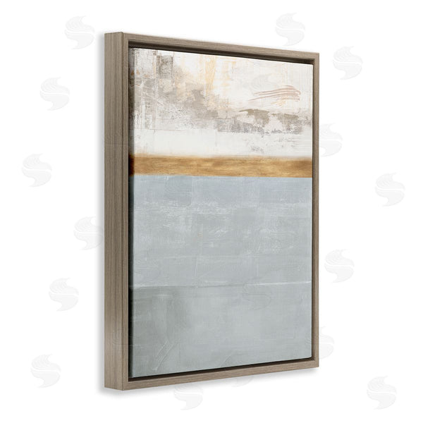 Stupell Industries Dan Meneely | Abstract Landscape Layered Blocks Grey Brown Off-White Wall Art